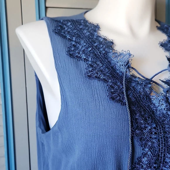 Dress Barn Sleeveless high low blue dress - Picture 5 of 13